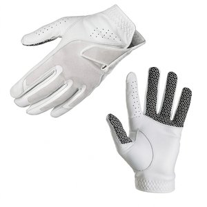 Gants de golf pour hommes de haute qualité en cuir véritable, respirants, antidérapants, avec sangle de poignet réglable et fermeture auto-agrippante, pour droitier et gaucher - Product Image 1