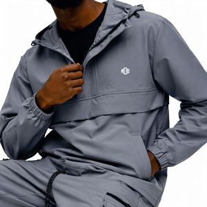 Custom Men's <b>Lightweight</b> Softshell Hooded <b>Jackets</b> & Cargo Nylon Tracksuit Set Outdoor Casual Windbreaker Active <b>jacket</b> for men - Product Image 6