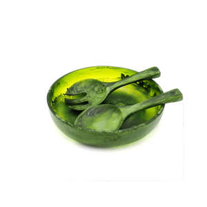 Grand saladier en résine verte avec cuillère, écologique, style américain, au meilleur prix - Product Image 1