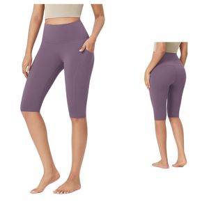 Shorts de Yoga de Cintura Alta para Mujer, al por Mayor, Personalizados, con Bolsillo Lateral, de Nailon y Spandex, para Gimnasio y Entrenamiento, Fabricante - Product Image 1