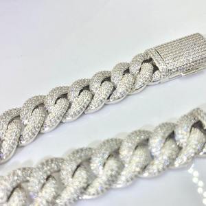 Luxury Rhodium Plated 925 Silver Chain Bracelet Micro Pave Crystal Men's Everyday Wear - Product Image 2