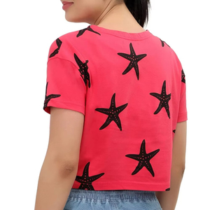 Best Selling Women's Cotton Crop <b>Top</b> T-Shirts High Quality Summer Fashion Breathable Casual Eco-Friendly Slim Fit Print - Product Image 2