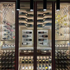 SICAO OEM قبو نبيذ مخصص جودة عالية مثبتة على الحائط تصميم مختلف الأحجام عرض شريط خزائن - Product Image 1