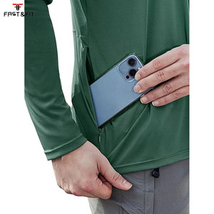 เสื้อแรชการ์ดป้องกันแสงแดด UPF 50+ สำหรับผู้ชาย พิมพ์โลโก้ได้ตามต้องการ ระบายอากาศได้ดี แห้งเร็ว ผ้าโพลีเอสเตอร์/ไนลอน ป้องกันแบคทีเรีย มีฮู้ด คลุมเต็มตัว - Product Image 6