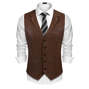 Chaleco de cuero transpirable y duradero de alta calidad, diseño de logotipo personalizado, ropa de moda para exteriores, chaleco de cuero para motocicleta para hombre - Product Image 1