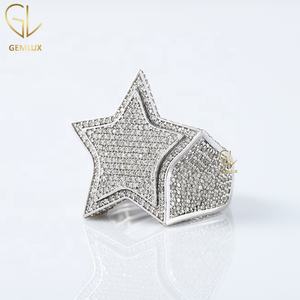 Nuevo último diseño Bling Star en forma de VVS Labgrown Diamond Iced Out HipHop Ring para hombres regalo de Navidad - Product Image 6