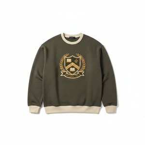 Sweat-shirt à col rond pour homme, couleur personnalisée, logo imprimé, coupe classique, tricoté, vêtements décontractés, hiver, respirant, écologique - Product Image 2