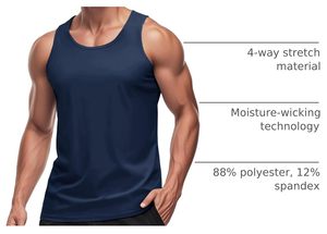 <b>Men</b>’s Tank Top Sleeveless Shirt Cotton <b>Gym</b> Workout <b>Vest</b> Breathable Athletic Fitness Training Top Casual Summer Sportswear - Product Image 6