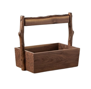 Wooden Caddy Brown Caddy for Home Storage and Decorative Wholesale Kitchen Storage Wooden <b>Basket</b> Caddy - Product Image 2