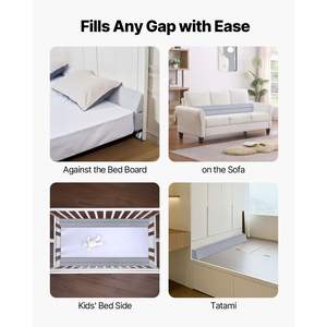 Almohada de cuña de cama de espuma de 60 "x 6" x 6 "para posicionador de función de cabecero para llenar un espacio de 0-7" - Product Image 5