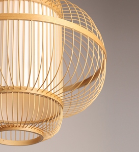 Modern Bamboo Pendant <b>Light</b> Handmade Rattan Hanging Lamp Scandinavian <b>Ceiling</b> <b>Light</b> Boho <b>Wicker</b> Pendant Lamp - Product Image 3