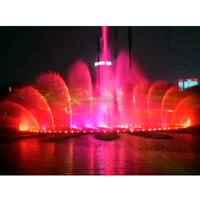 Fontaine musicale dansante Dewy Factory personnalisable de 50 m de long avec contrôleur DMX 512 en acier inoxydable, usage commercial, garantie 3 ans