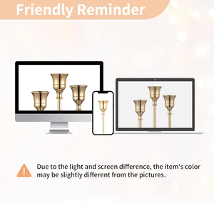 Juego de 3 Candelabros de Latón Dorado, Hechos a Mano, Duraderos, Decorativos para Navidad, Centro de Mesa - Product Image 4