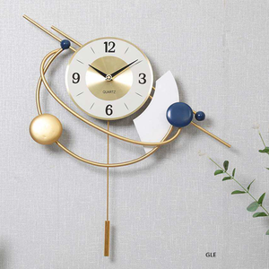 Luxury Modern Leaf Shape <b>Wall</b> <b>Clock</b> Hanging Art Gold Metal <b>Wall</b> Watch for Home Living Room Decorations - Product Image 6