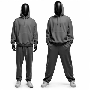 Conjunto Deportivo Negro para Hombre, Sudadera con Capucha, Manga Larga, Color Sólido, Diseño con Bolsillos, Tejido Transpirable, Corte Regular, Ropa Casual de Otoño - Product Image 4