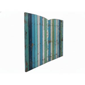 Cabecero de Cama de Madera de Barco Reciclada, Color Original, Diseño Rústico de Tablones Verticales, Diseño Sostenible y Ecológico, Montaje en Pared para Dormitorio - Product Image 4