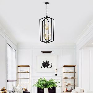 Lámpara Colgante Moderna de 8 Luces Estilo Granja, Lámpara de Techo de Metal Negro para Isla de Cocina o Comedor - Product Image 2
