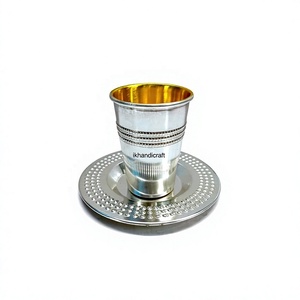 Sleek Hammer Silver Stainless Steel Jewish Kiddush <b>Wine</b> <b>Goblet</b> 150-300ml Capacity Handmade Custom Logo Option Factory Direct - Product Image 2