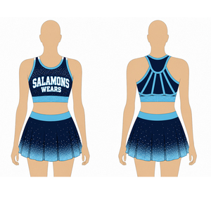 Servicio OEM del Fabricante, Conjuntos de Vestidos de Animadoras para Niños, Ropa de Práctica de Animadoras Personalizada, Hecha de Spandex en Pakistán - Product Image 3