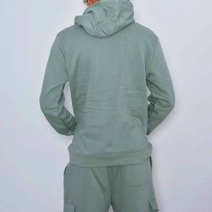 Conjunto de Sudadera con Capucha Extra Grande para Hombre, Color Sólido, Felpa de Algodón, Transpirable, con Bolsillo, Ropa Casual de Verano - Product Image 5
