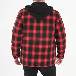 Sweat-shirt à capuche vintage pour homme, doublure en flanelle à carreaux, fermeture éclair, décontracté, ample, manches longues, multicolores, en flanelle - Product Image 3