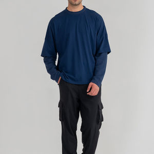 <b>Men's</b> Casual Oversized Long T-<b>Shirt</b> 100% Cotton Hip Hop Vintage Style Eco-Friendly Breathable <b>men</b> oversized t <b>shirt</b> with OEM ODM - Product Image 5