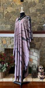 Robe maxi kaftan en rayonne teinte à la main, style shibori, grande taille, coupe ample, tenue bohème décontractée - Product Image 2