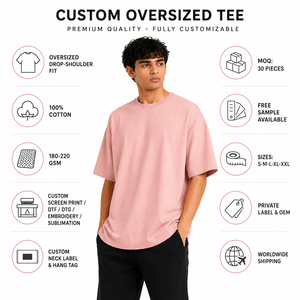 T-shirt en coton surdimensionné pour homme, coupe épaules tombantes avec coutures latérales, impression par sublimation personnalisée disponible - Product Image 4