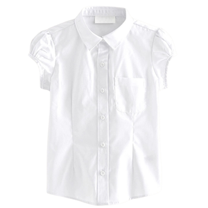 Camiseta de Algodón con Mangas Abullonadas para Niñas, Cuello Cuadrado, Top de Verano, OEM ODM, Ropa Casual - Product Image 3