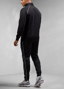 Survêtement Homme Deux Pièces Personnalisé Noir à Capuche Entièrement Zippée et Pantalon de Jogging avec Passepoil – Tenue de Sport Respirante pour Hommes – Grande Demande - Product Image 2