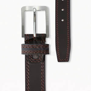 Ceinture en cuir de vachette vintage pour homme avec boucle en cuivre, ceinture décontractée écologique de style professionnel de luxe, haute qualité, simple couche - Product Image 5