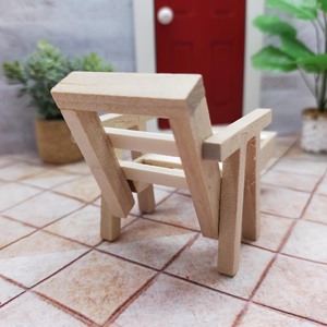 Chaise longue miniature en bois, échelle 1:12, meubles pour maison de poupée, décoration artisanale, bricolage, 9x4,8x6 cm, pour 14 ans et plus - Product Image 5