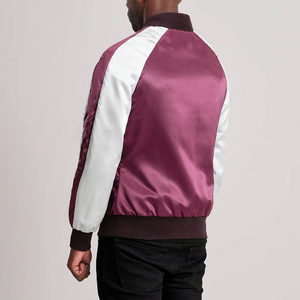 Blouson bomber en satin pour homme entièrement personnalisable avec fermeture éclair, imperméable, coupe-vent, streetwear décontracté - Product Image 2