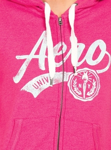 Sweat-shirt à capuche rose pour femme, en coton mélangé, tricoté, coupe classique, style automne - Product Image 6