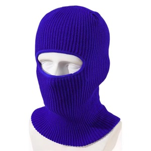 MANTIC ENTERPRISES <b>Purple</b> Knit Checked Balaclava with 3D Embroidery Full Face Cover for Adults 52-54cm Outdoor Use Unisex - Product Image 1