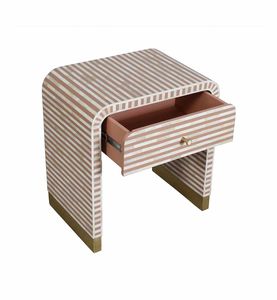 Elegant Bone Inlay Side <b>Drawer</b> <b>Storage</b> Cabinet Handmade Wooden Decorative Furniture With Artisan Pattern - Product Image 3
