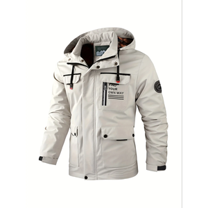 Chaqueta de Lona con Capucha para Hombre, Nueva Colección 2025, Estilo Casual de Invierno, Holgada, a la Moda, Impermeable, con Capucha Desmontable, Ropa de Trabajo, Prenda Exterior - Product Image 4