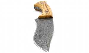 Couteau de camping artisanal en acier Damas, manche en bois, lame fixe, outil utilitaire - Product Image 2