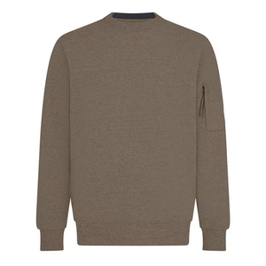 Sweat-shirt à col rond pour homme, couleur unie, manches longues avec poche latérale, vêtement d'automne, 100% coton, polaire respirant - Product Image 6