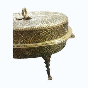 Plat à chafing ovale de luxe en laiton massif avec support suspendu, design fait main, pour buffet d'hôtel et service de repas, idéal pour les fêtes - Product Image 4