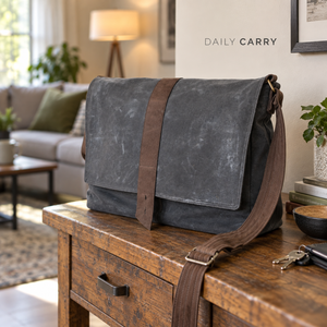 Bolso Bandolera de Lona con Cierre de Hebilla para Hombre |   Bolso de Hombro Grande Informal para el Trabajo Diario, Viajes y Uso Cotidiano - Product Image 2