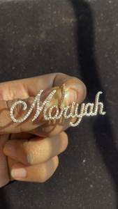 Fully Diamond Cursive English Name Letter Pendant <b>Necklaces</b> 925 <b>Silver</b> Moissanite 18K Gold Plated Iced <b>Initial</b> Charms For Him - Product Image 3
