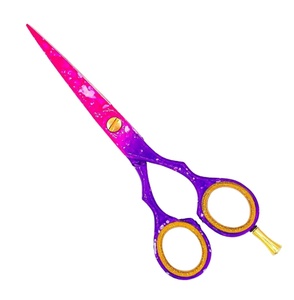 Venta al por mayor Tijeras de corte de pelo de salón con hoja recta y anillo de goma de oro Recubrimiento de papel extraíble Tipo de belleza - Product Image 1