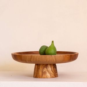 Natural wood stand polished wood cake stand <b>round</b> <b>serving</b> <b>tray</b> elevated cake stand display pedestal luxury dessert stand - Product Image 5