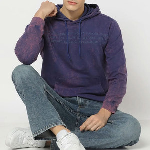 Sudadera con Capucha para Hombre, Corte Regular, Tejido de Algodón Lavado, Estampado de Letras, Estilo Casual para Otoño - Product Image 5