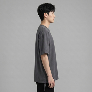 T-shirts oversize pour hommes, style streetwear, à épaules tombantes, effet usé, 100% coton polyester - Product Image 5