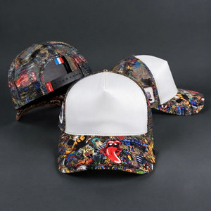 Casquette Trucker Unisexe en Maille avec Motif Imprimé Coloré, Fermeture Arrière Ajustable, Style Urbain, Chapeau à 6 Panneaux, Tenue Décontractée - Product Image 1