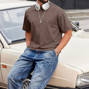 T-shirts en coton pour hommes, coupe ample, manches courtes, décontractés, style streetwear, délavés, basiques, confortables, unisexes - Product Image 4