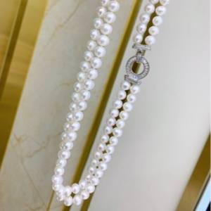 Collar de Perlas Naturales de Alta Gama para Mujer, Diseño Retro Francés, 9-10 mm, Caja de Regalo Dorada, No se Destiñe - Product Image 3