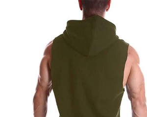 Sweat à capuche long zippé pour homme, personnalisé avec logo, en polaire polyester/rayonne 220 g/m², coupe-vent, respirant, écologique, séchage rapide, doublé - Product Image 3